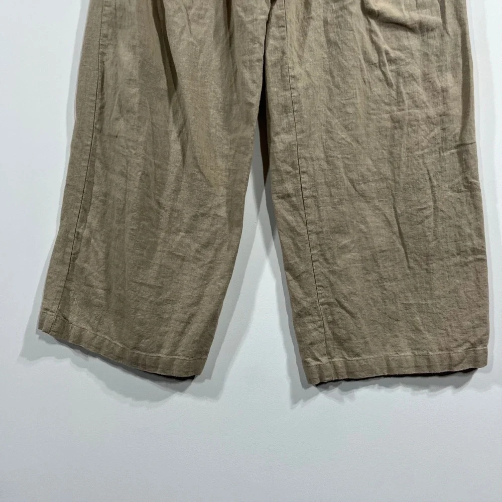 Abercrombie Fitch Linen Blend Wide Leg Coastal Pants Womens XS Old Money Resort - Picture 11 of 14